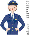一名女警官警告的插圖 131773202