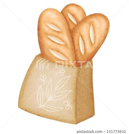 tasty croissant in a paper box 131773632