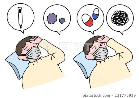 Men with fever and cold Men with fever and cold 131773939