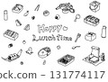 午餐盒插圖（線條） 131774117