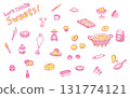 烘焙插圖（粉紅色x黃色） 131774121