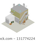 Isometric retro factory, workshop building illustration (Japanese small factory) 131774224