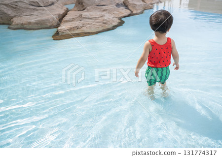 Children playing in the pool Children playing in the pool 131774317