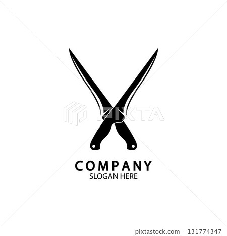 The crossed knives icon. Knife and chef, kitchen symbol. Flat illustration 131774347