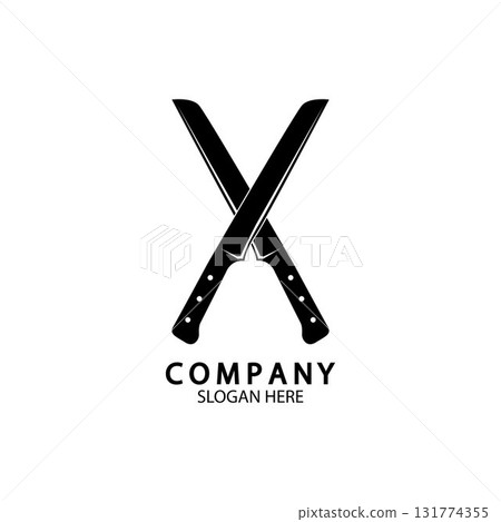 The crossed knives icon. Knife and chef, kitchen symbol. Flat illustration 131774355