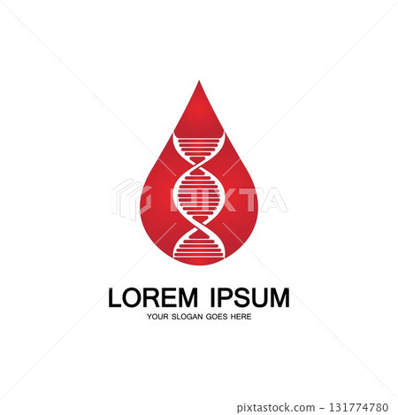 Blood DNA genetic icon sign logo 131774780