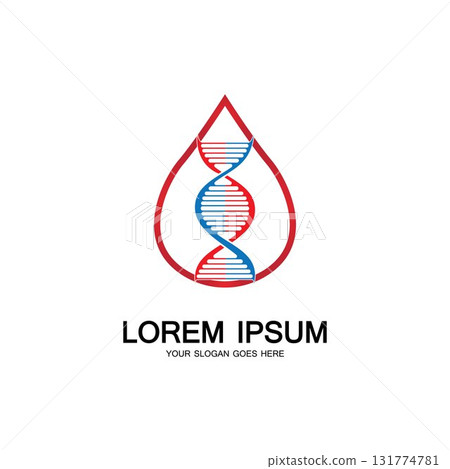 Blood DNA genetic icon sign logo 131774781