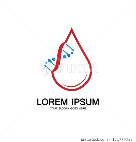 Blood DNA genetic icon sign logo 131774782