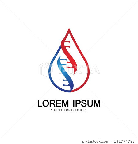 Blood DNA genetic icon sign logo 131774783