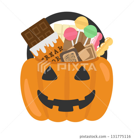 Halloween candy bucket illustration 131775116