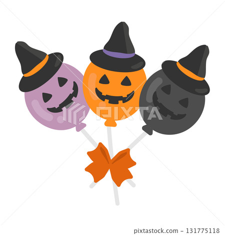 Balloons, candy, Halloween illustration 131775118