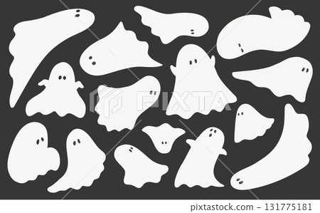 簡單的萬聖節鬼魂圖案(黑色背景) 簡單的萬聖節鬼魂圖案(黑色背景) 131775181