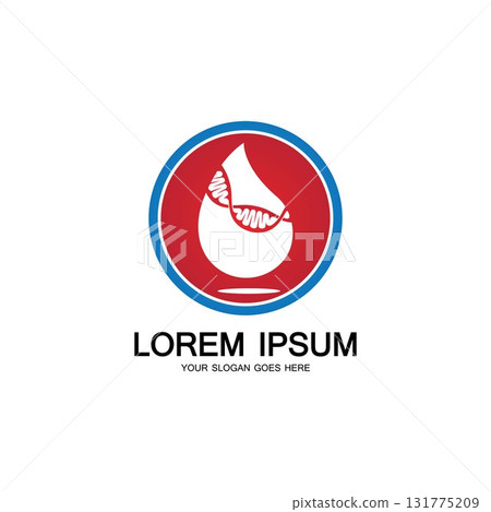 Blood DNA genetic icon sign logo 131775209
