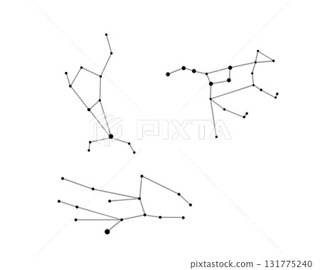 春季曲線(星座線)的單色線條繪圖插圖 春季曲線(星座線)的單色線條繪圖插圖 131775240