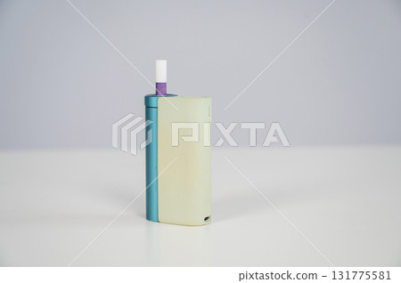 Electronic cigarette on a white background. Tobacco heating systems. 131775581