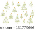 Hand-drawn Christmas tree set 131775696