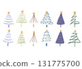 Hand-drawn Christmas tree set 131775700