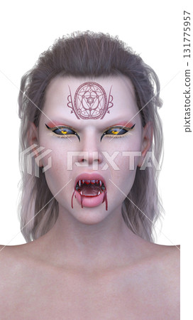 女吸血鬼臉部特寫 131775957