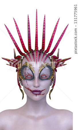 Female vampire face close up 131775961