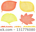 Colorful fallen leaves background set 131776080