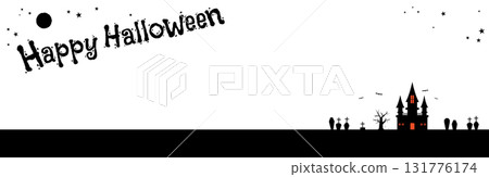 Halloween spooky mansion background material (banner size) Halloween spooky mansion background material (banner size) 131776174