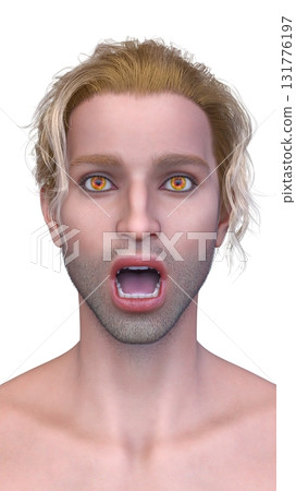 Male vampire face close up 131776197