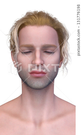 Male vampire face close up 131776198