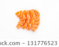 Salmon raw sashimi on white background 131776523