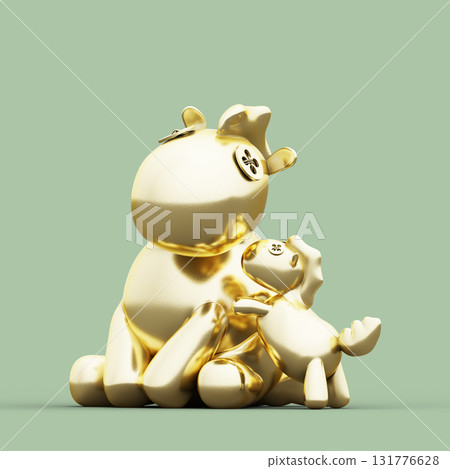 Golden Horse Cute and Funny Toy. 3D Illustration. File with Clipping Path. Golden Horse Cute and Funny Toy. 3D Illustration. File with Clipping Path. 131776628