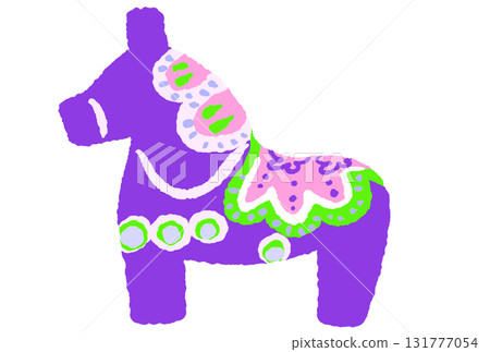 Illustration of a purple Dalarna horse 131777054