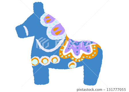 Blue Dalarna Horse Illustration 131777055