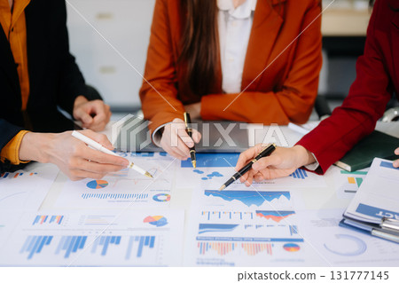 Business team meeting present.professional investor working with Finance managers task. Business team meeting present.professional investor working with Finance managers task. 131777145