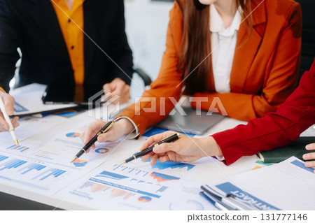 Business team meeting present.professional investor working with Finance managers task. 131777146