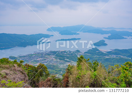 Kumamoto Prefecture: Kuratake Town Tanasoko overlooked from Kuratake Shrine 131777210