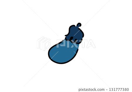 茄子蔬菜插畫幸運符手繪向量素材 茄子蔬菜插畫幸運符手繪向量素材 131777380