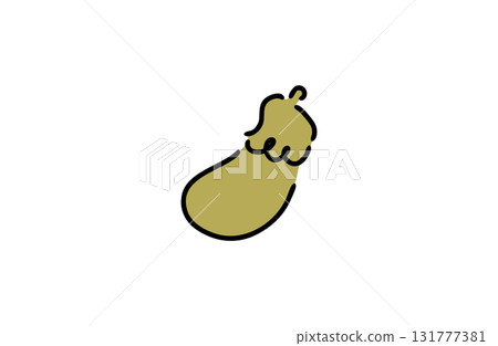 幸運符茄子插畫手繪向量素材黃金 幸運符茄子插畫手繪向量素材黃金 131777381