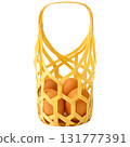 Rustic Basket of Eggs Crafted from Bamboo 131777391