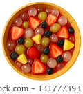 Fruity Korean Dessert with Icy Red Syrup for a Cool Refreshment 131777393