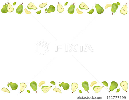 Autumn fruits and pears watercolor hand-drawn illustration fruit frame material Autumn fruits and pears watercolor hand-drawn illustration fruit frame material 131777399