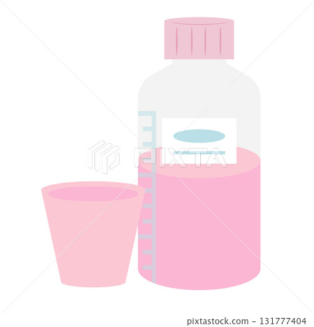 Illustration of a syrup medicine Illustration of a syrup medicine 131777404