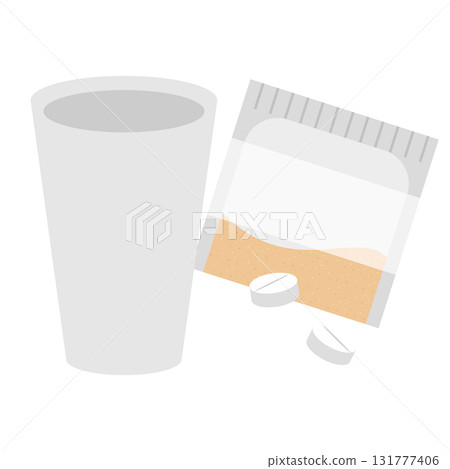 Tablet and cup illustration set Tablet and cup illustration set 131777406