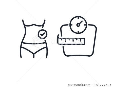 Weight loss, dieting, linear icon stock illustration Weight loss, dieting, linear icon stock illustration 131777693