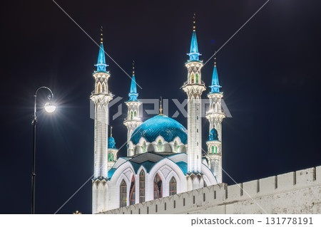 Kul Sharif mosque in Kazan Kremlin, Tatarstan, Russia. It is tourist attraction of Kazan. Kremlin. The main attraction of the city of Kazan. 131778191