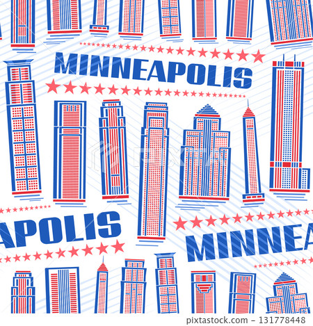 Vector Minneapolis Seamless Pattern 131778448