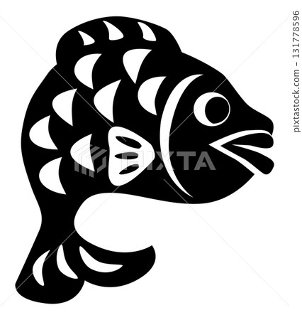 New Year's card stamp sea bream New Year's card stamp sea bream 131778596