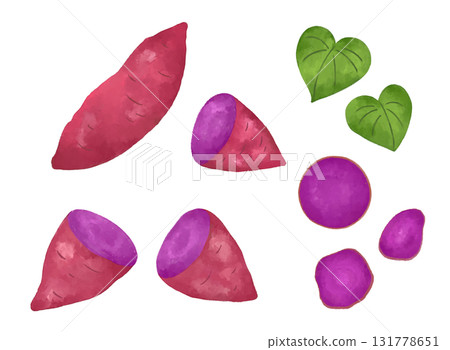 秋天的味道：紫薯水彩插畫集 131778651