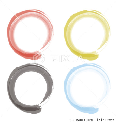 Color variation round frame | Hand-drawn brush circle 131778666
