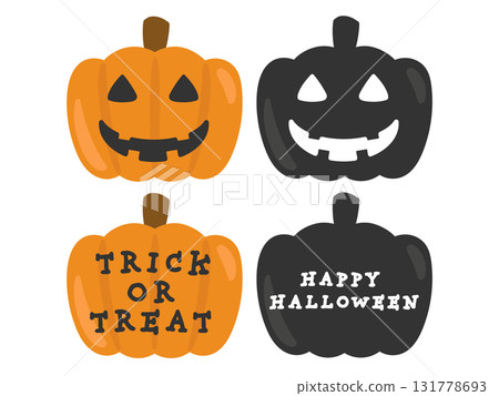 Jack-o'-lantern illustration set Jack-o'-lantern illustration set 131778693