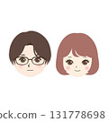 Male and female faces facing forward 131778698