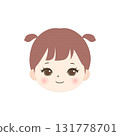 The face of a young girl facing forward 131778701